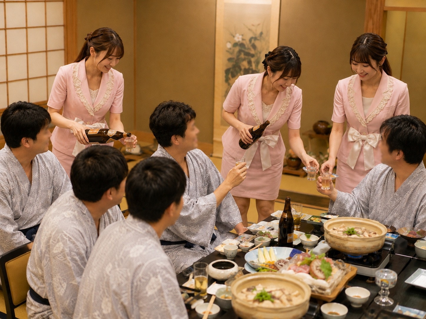 会社宴会や団体利用でにぎやかに過ごすイメージ